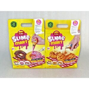 Lot of 2 ZURU Slime Mart Realistic Slime Food Waffle & Donut Craft Kit 19 Pieces